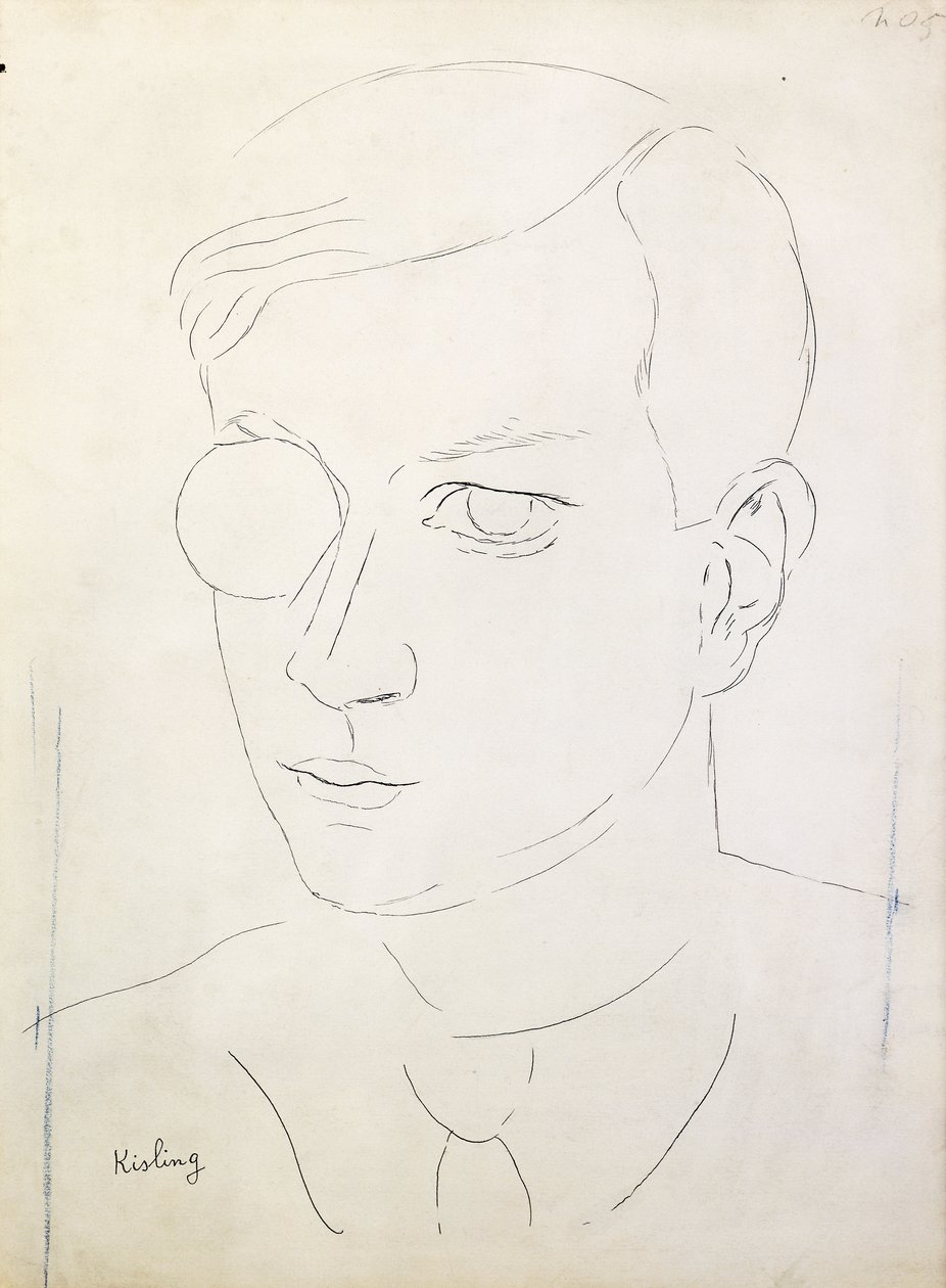 Portrét Tristana Tzary; Portrait de Tristan Tzara od Moise Kisling