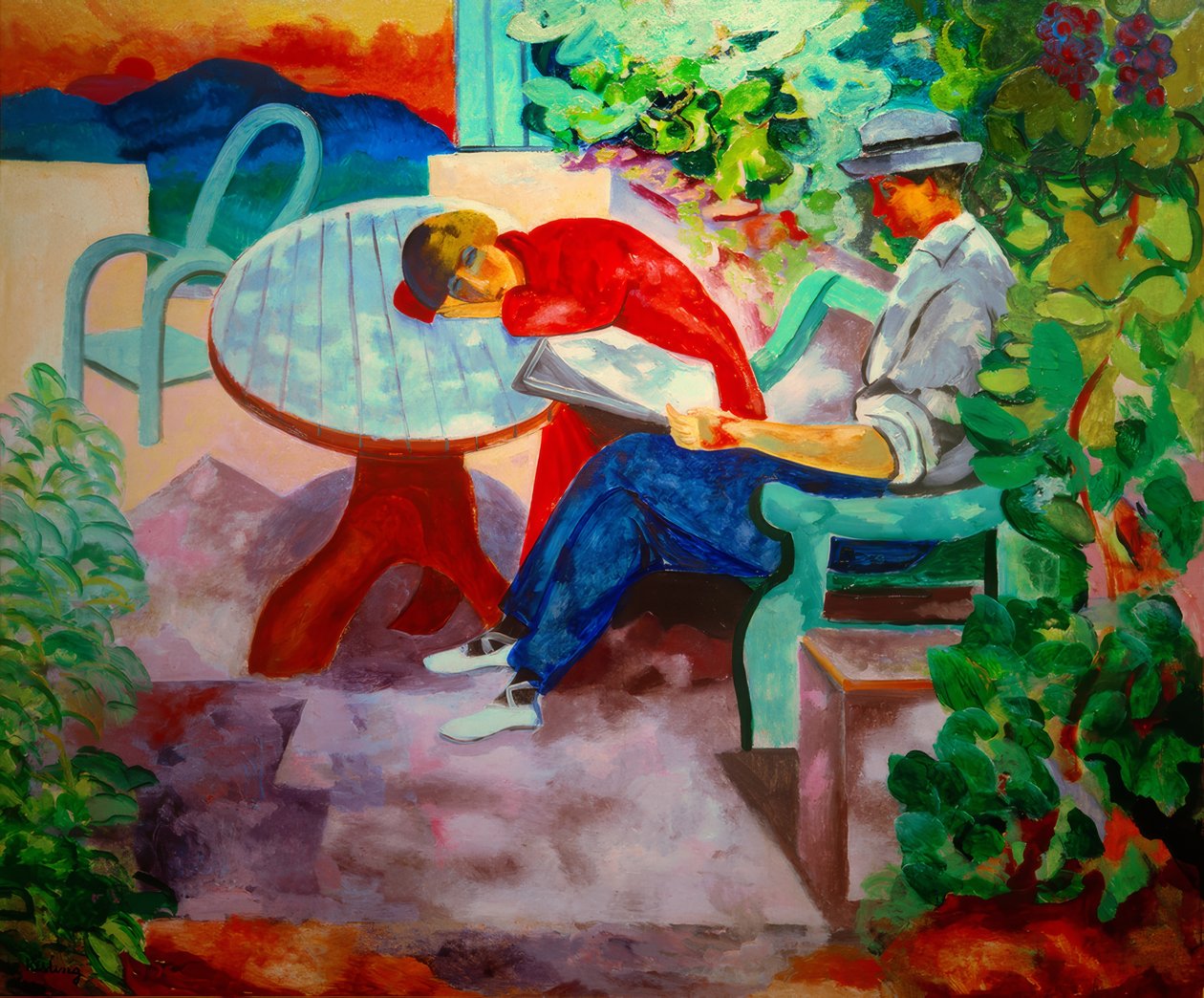 Siesta v Saint-Tropez (Kisling s Renée) od Moise Kisling