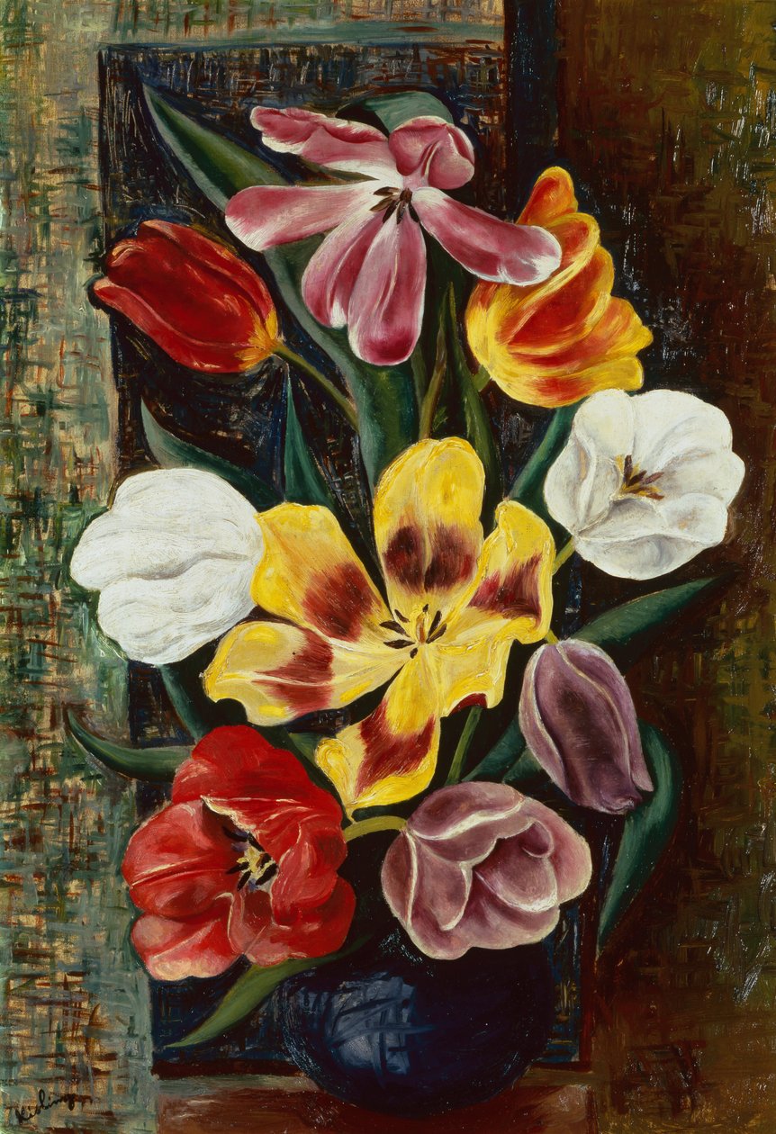 Váza s tulipány (olej na plátně) od Moise Kisling