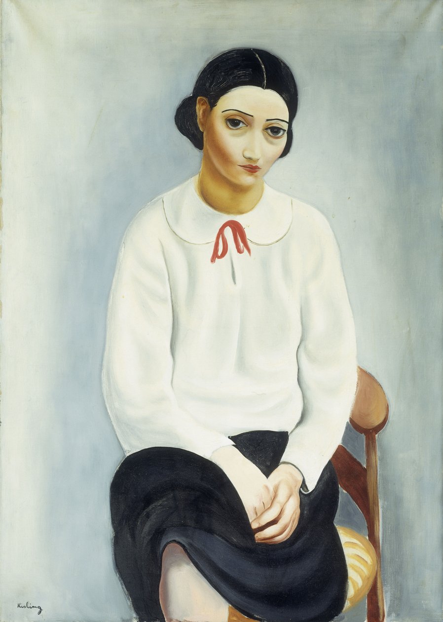 Žena v bílé halence; Femme au Chemisier Blanc od Moise Kisling