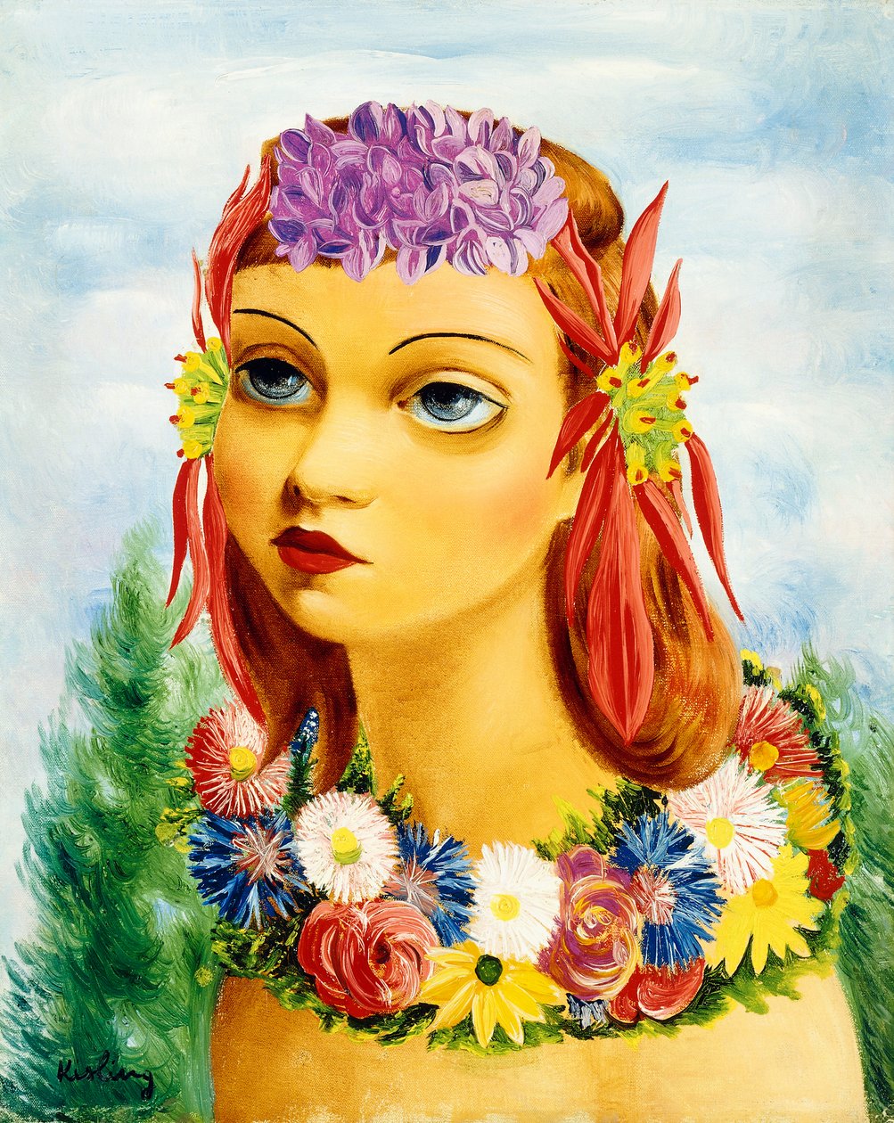 Žena s květinami od Moise Kisling