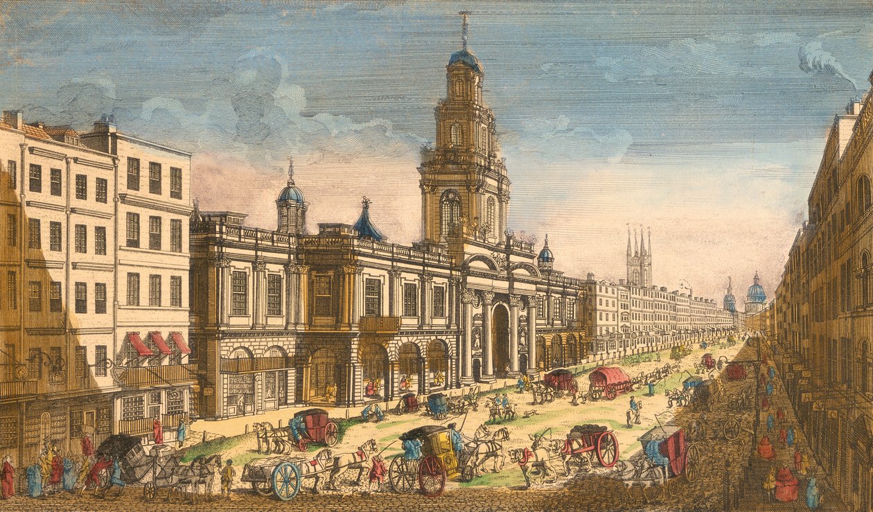 Pohled na Royal Exchange, Londýn, 1751 od Moithey Lainee