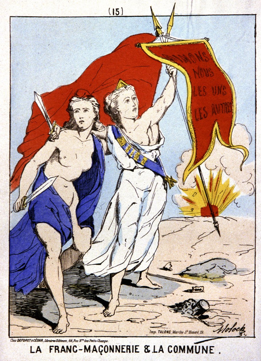 Svobodné zednářství spojené s La Commune, kolem roku 1871 (ilustrace) od Moloch (1849 1909)