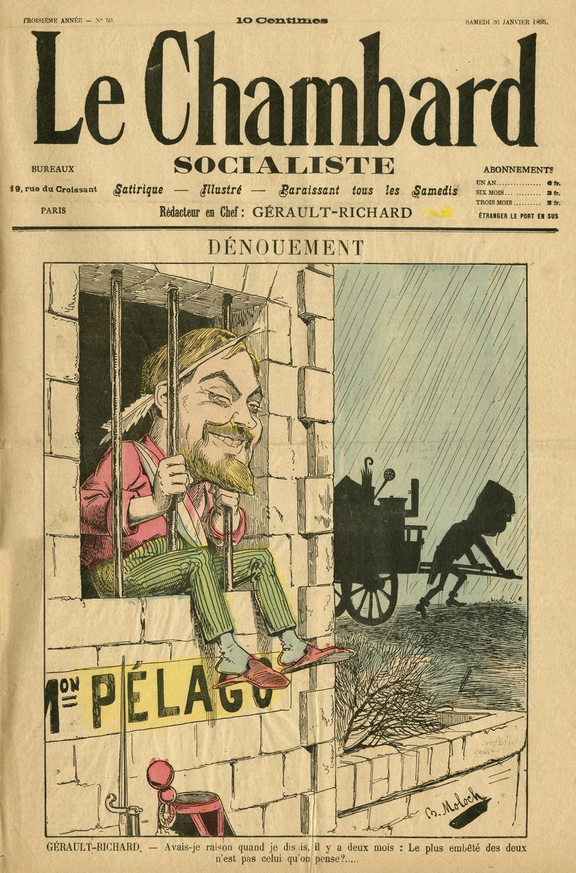 Ilustrace Molocha (1849-1909) na obálku Le Chambard socialiste, no. 59 od Moloch