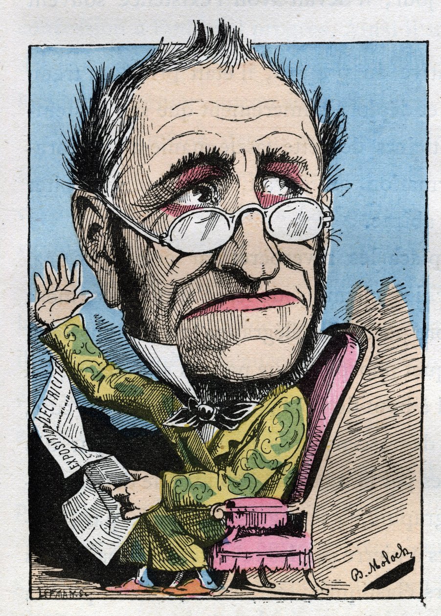 Alegorie kurátora z 19. století v „“Le Trombinoscope““ od Touchatout, karikatura B. Molocha z roku 1882 (1849-1909). Soukromá sbírka. od Moloch