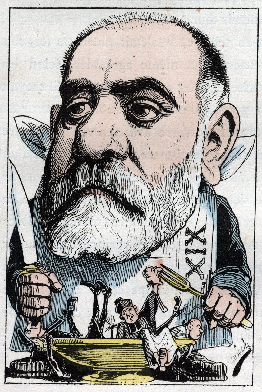 Kreslený film zobrazující dramatického kritika Francisque Sarceyho (1827-1899 od Moloch