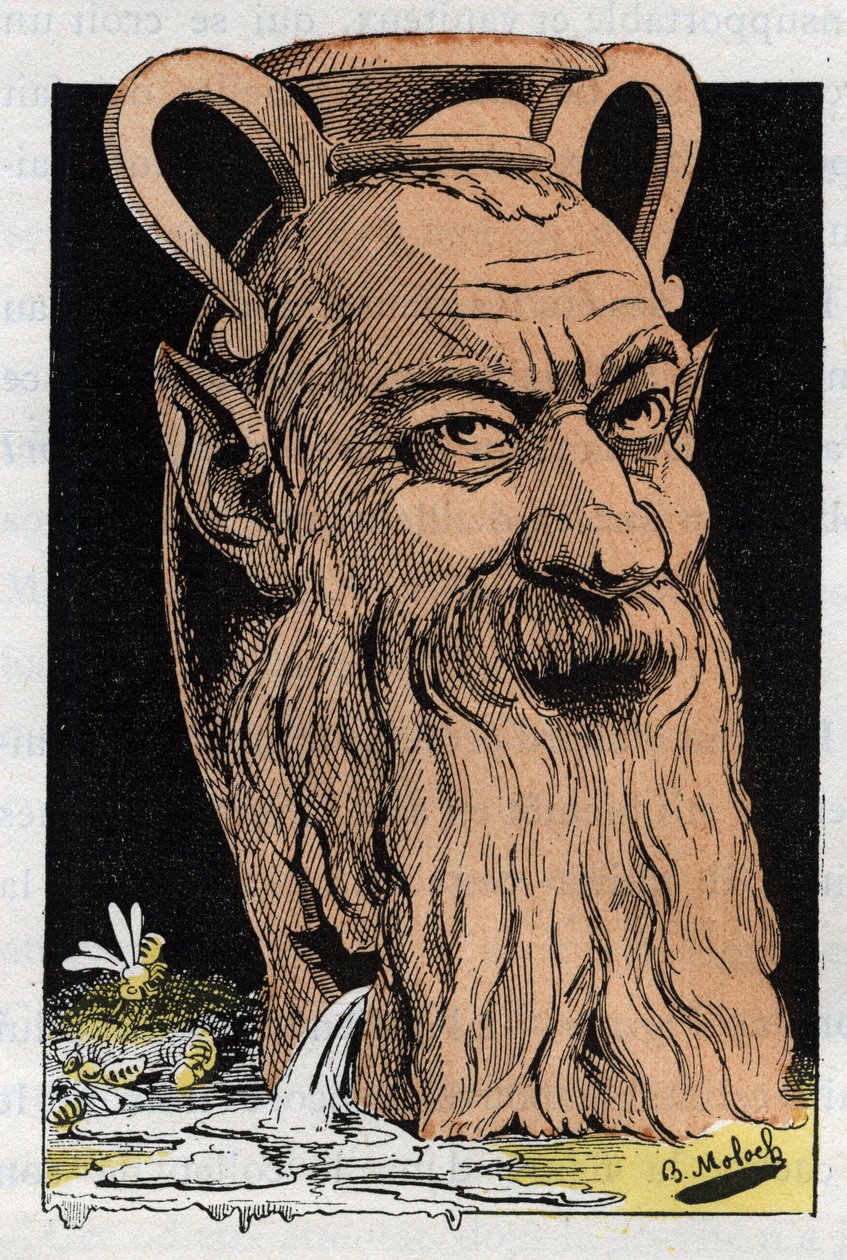 Portrét Alphonse Jean-Baptiste (Jean Baptiste) Karr, francouzský spisovatel (1808-1890) od Moloch