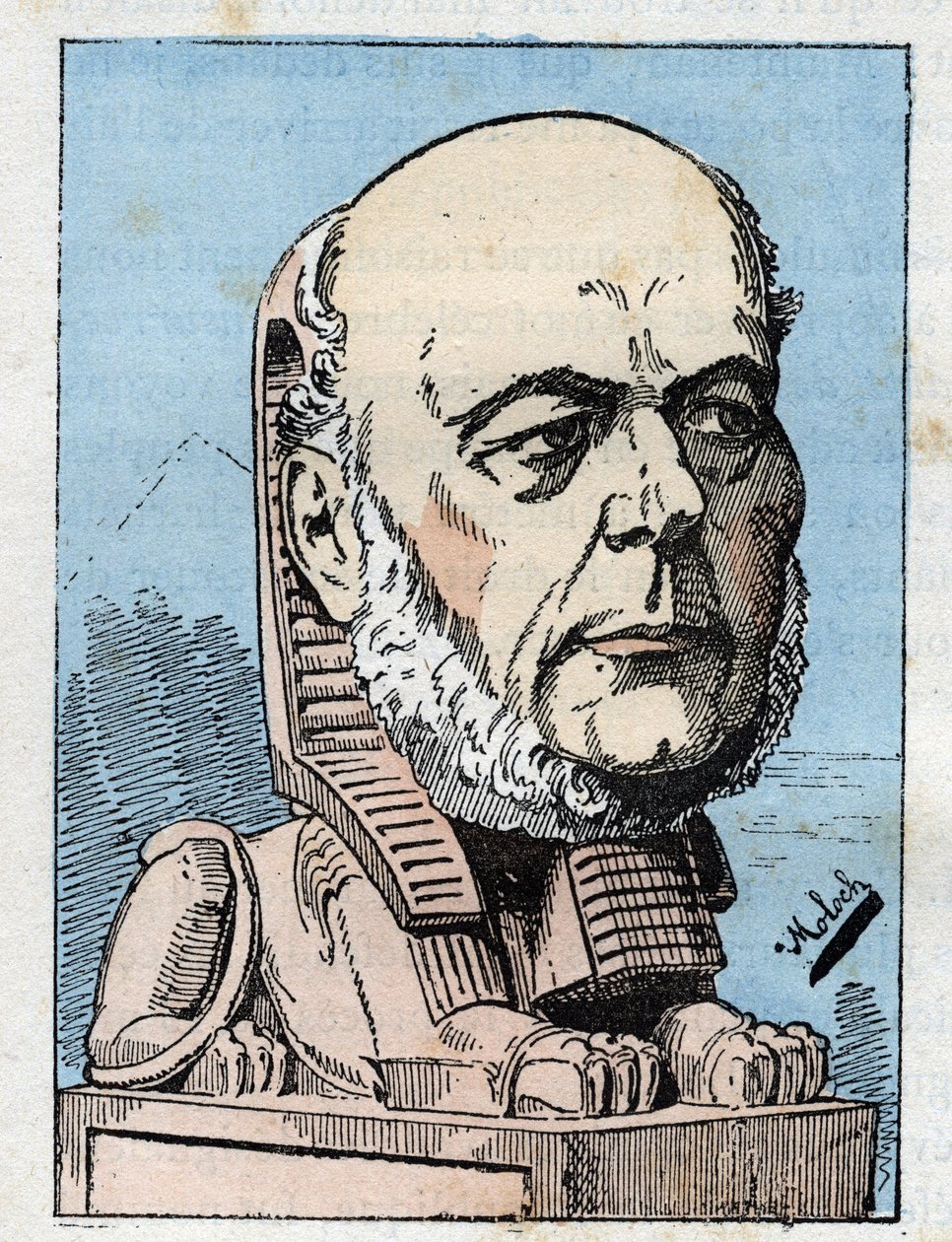 Portrét Julese Grevyho (1807-1891), prezidenta Francouzské republiky v „“Le Trombinoskop“““ od Touchatout, karikatura B. Molocha z roku 1882 (1849-1909). Soukromá sbírka. od Moloch