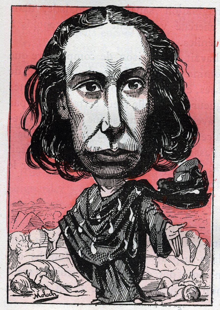 Portrét Louise Michel (1830-1905), učitelky, dělnické aktivistky, anarchistky, přezdívané „Louve Rouge““ od Moloch