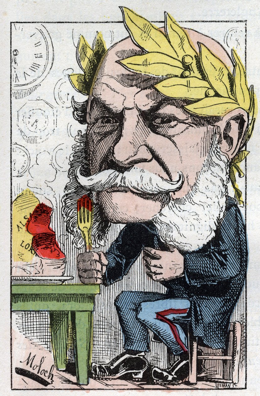 Portrét Viléma I. (1797-1888), pruského krále a německého císaře v „Trombinoskopu““ od Touchatout, karikatura B. Molocha z roku 1882 (1849-1909). Soukromá sbírka. od Moloch