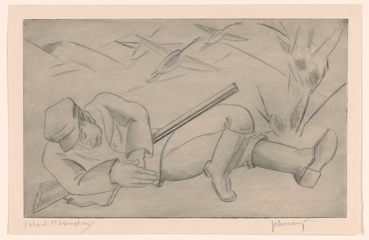 spící lovec od Mommie Schwarz (signed by artist)