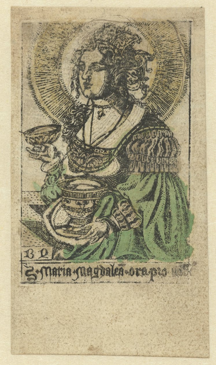 Máří Magdalena Svatá Máří Magdalena oroduj za nás (název na předmětu) od Monogrammist BD (graveur)