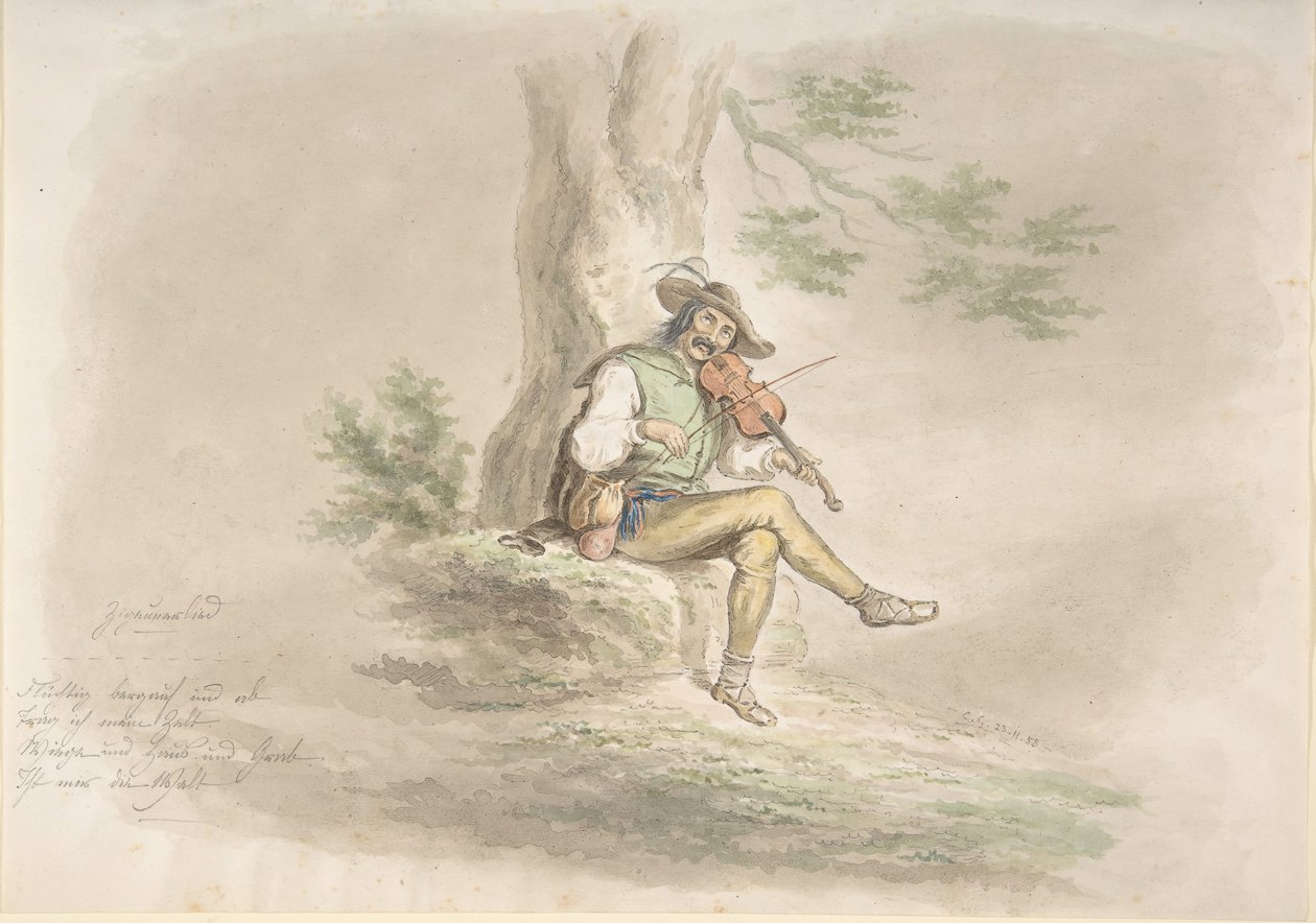 Cikánský houslista, 1858. od Monogrammist CG