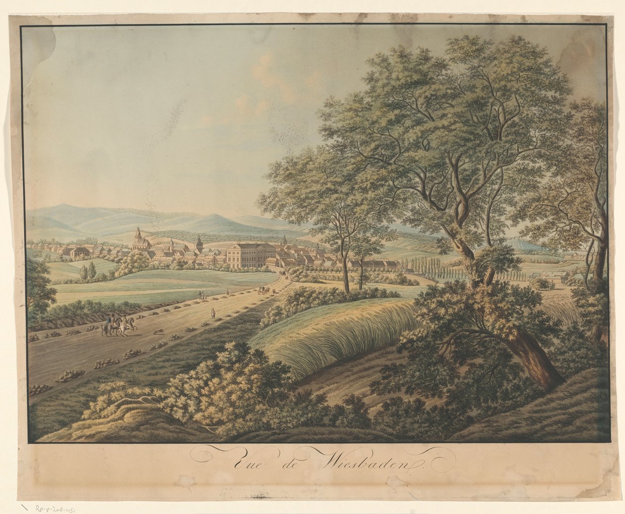Pohled na Wiesbaden Vue de Wiesbaden (název na objektu) od Monogrammist DS (graveur)
