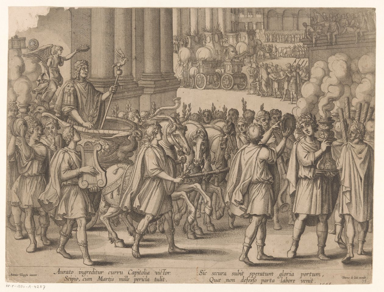 Vstup Scipio Africanus po jeho vítězství nad Kartágem Historie Scipio Africanus (název série) od Monogrammist ICG