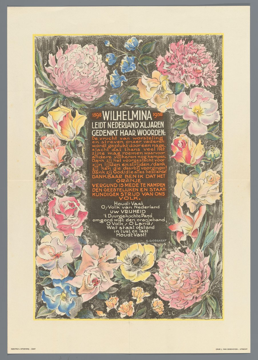 Wilhelmina vede Nizozemí XL roky od Monogrammist JB (20e eeuw)