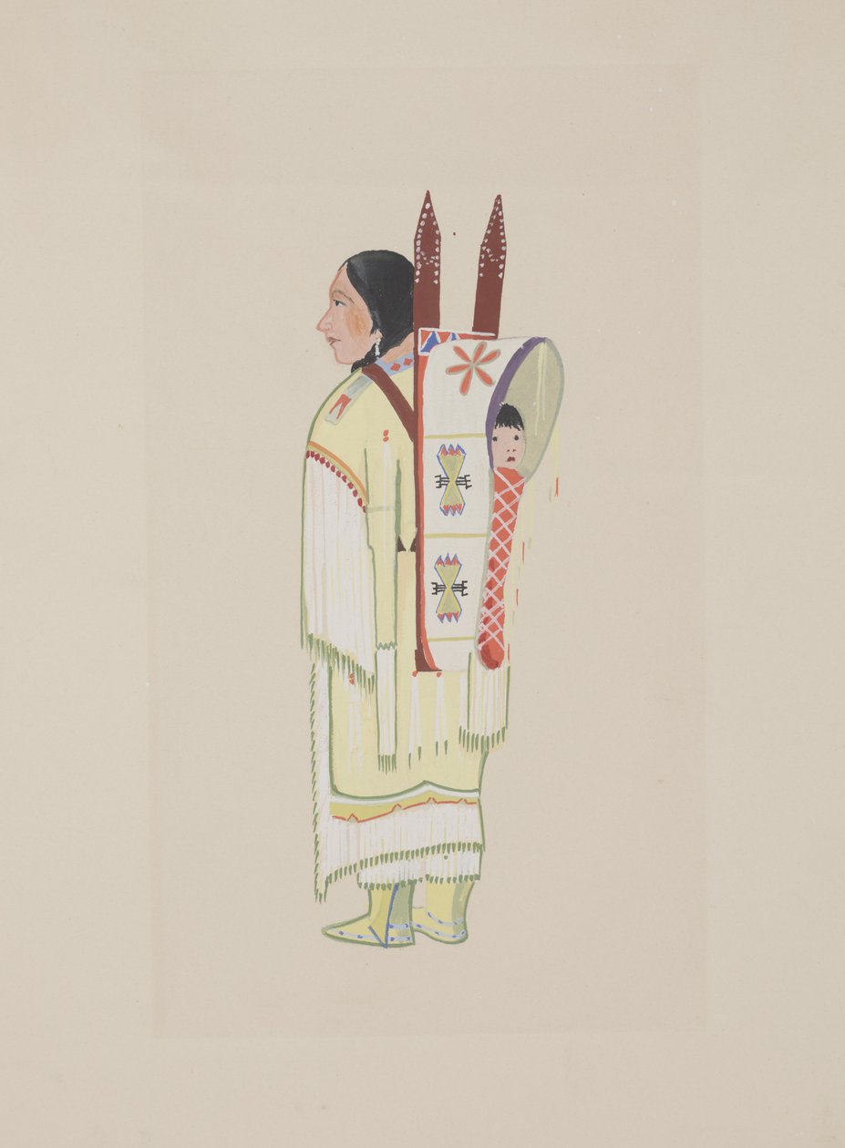Kiowa Squaw, cca 1934 (akvarel) od Monroe Tsatoke
