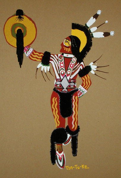 Kiowa Warrior (potisk šablony) od Monroe Tsatoke