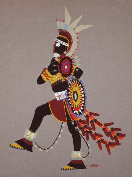 Warrior in Black (pochoir print) od Monroe Tsatoke