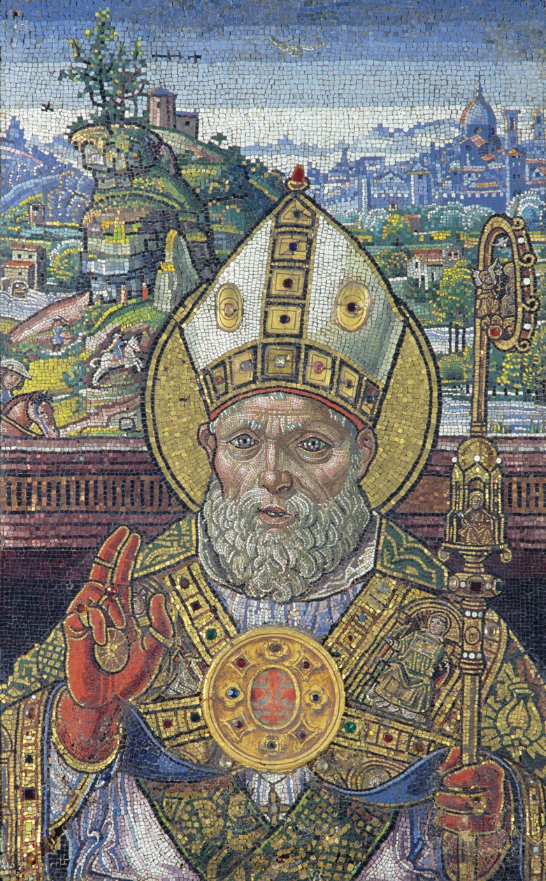 Hlava sv. Zenobia, 1505 (mozaika) od Monte di Giovanni del Fora