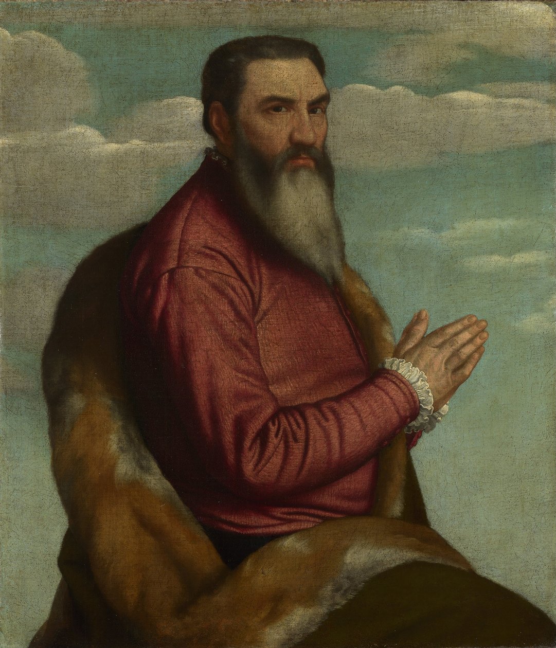 Modlící se muž s dlouhým plnovousem, asi 1545 od Moretto da Brescia