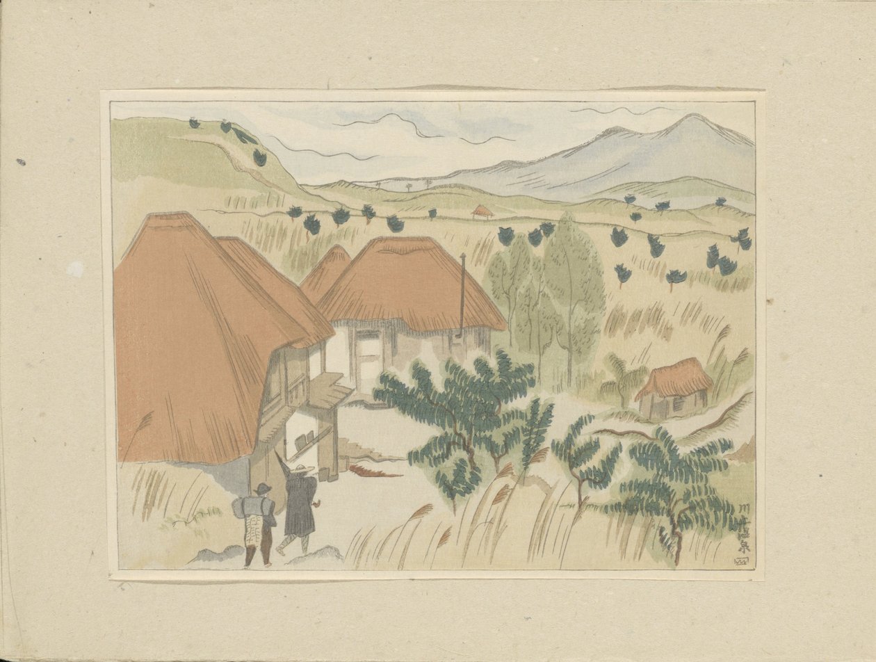 Kawakami horké vodní prameny Kawakami Onsen (název na objektu) Část druhá, oblast Aizu (název série) Dai nishû, Aizu no bu (název série) Tisky japonských krajin (název série) Nihon fûkei hanga (název série) od Morita Tsunetomo