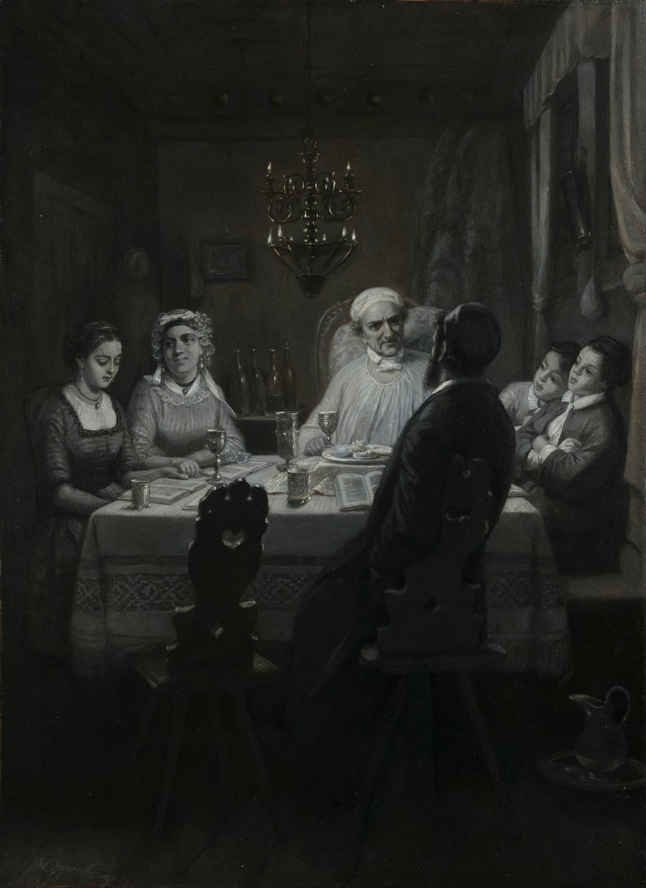 Seder (Pesach) (Velikonoce) od Moritz Daniel Oppenheim