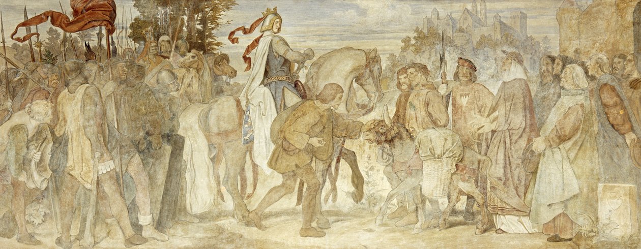 Hledám svého osla, hrad Wartburg, c.185455 (freska) od Moritz Ludwig von Schwind