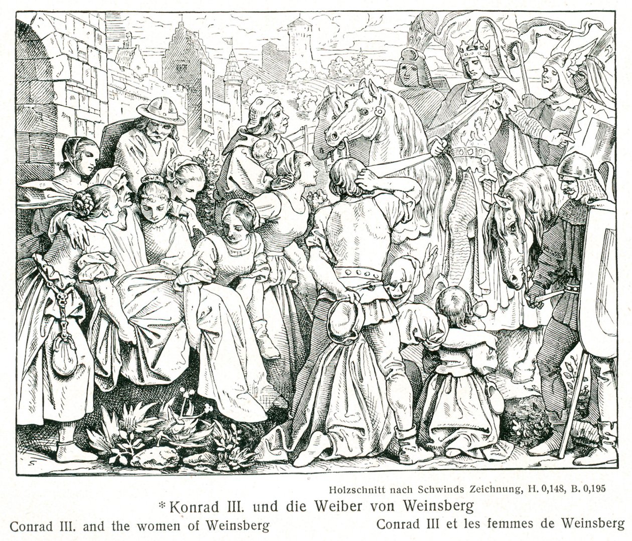 Konrád III. a ženy z Weinsbergu. od Moritz Ludwig von Schwind