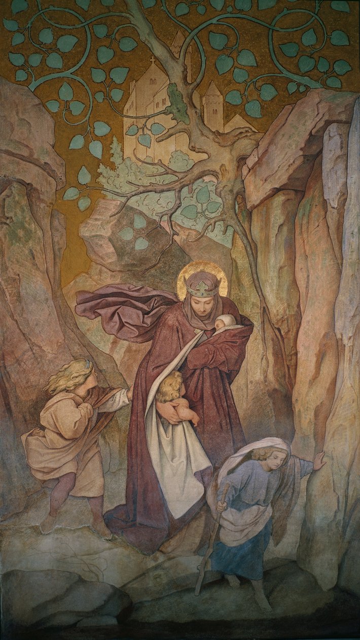 Odjezd sv. Alžběty z hradu Wartburg, kolem roku 185455 od Moritz Ludwig von Schwind