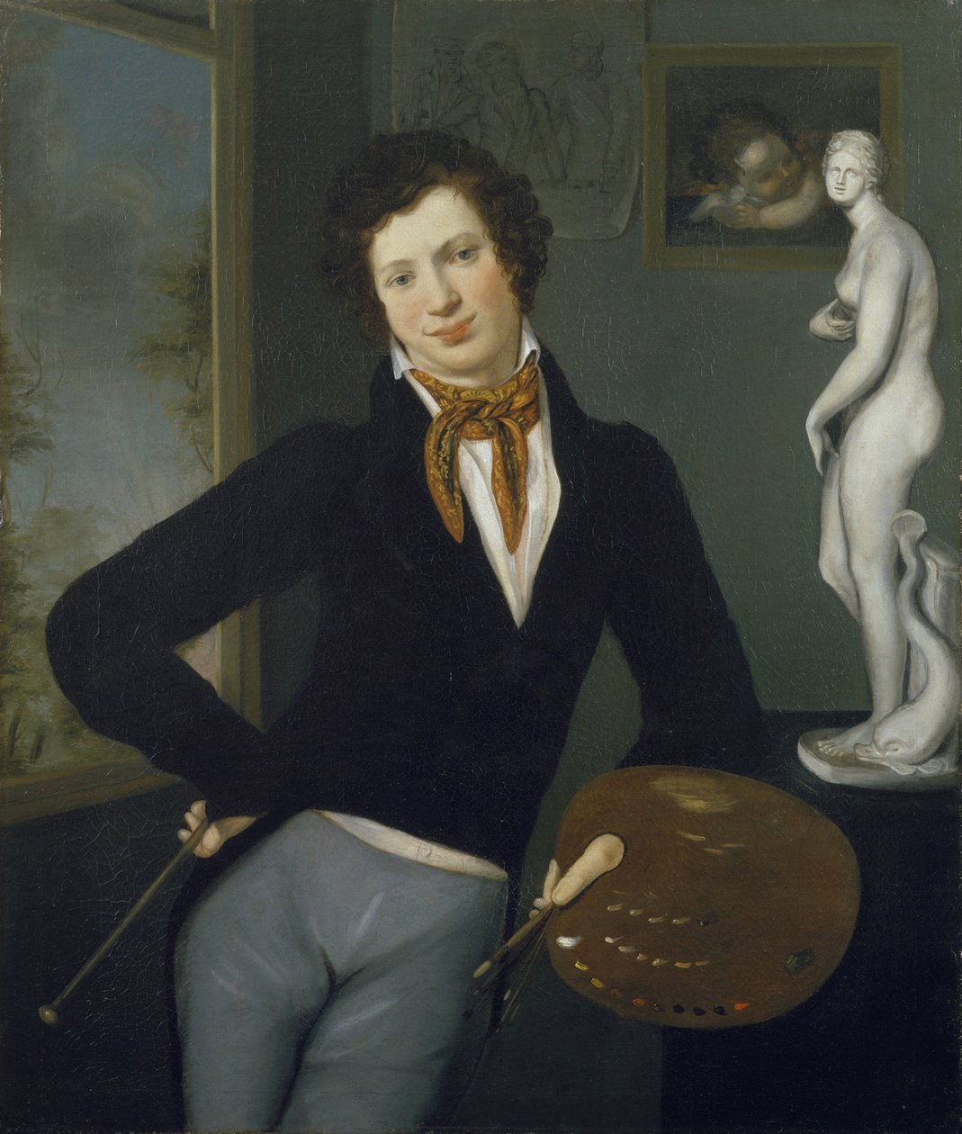 ""Autoportrét"" (Autoportrét) Peinture de Moritz Daniel Oppenheim (1800-1882) 1815-1816 - Olej na plátně - Rozměr 98,3 x 83,5 cm Židovské muzeum, New York od Moritz Daniel Oppenheim