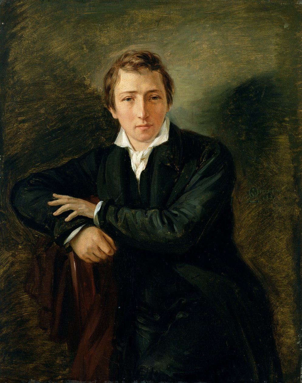 Portrét Heinricha Heineho (1797-1856) 1831 (olej na papíře na plátně) od Moritz Daniel Oppenheim