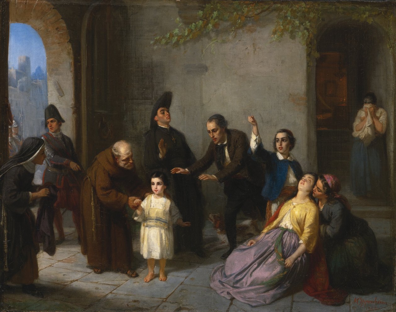 Únos Edgarda Mortara, 1862 od Moritz Daniel Oppenheim