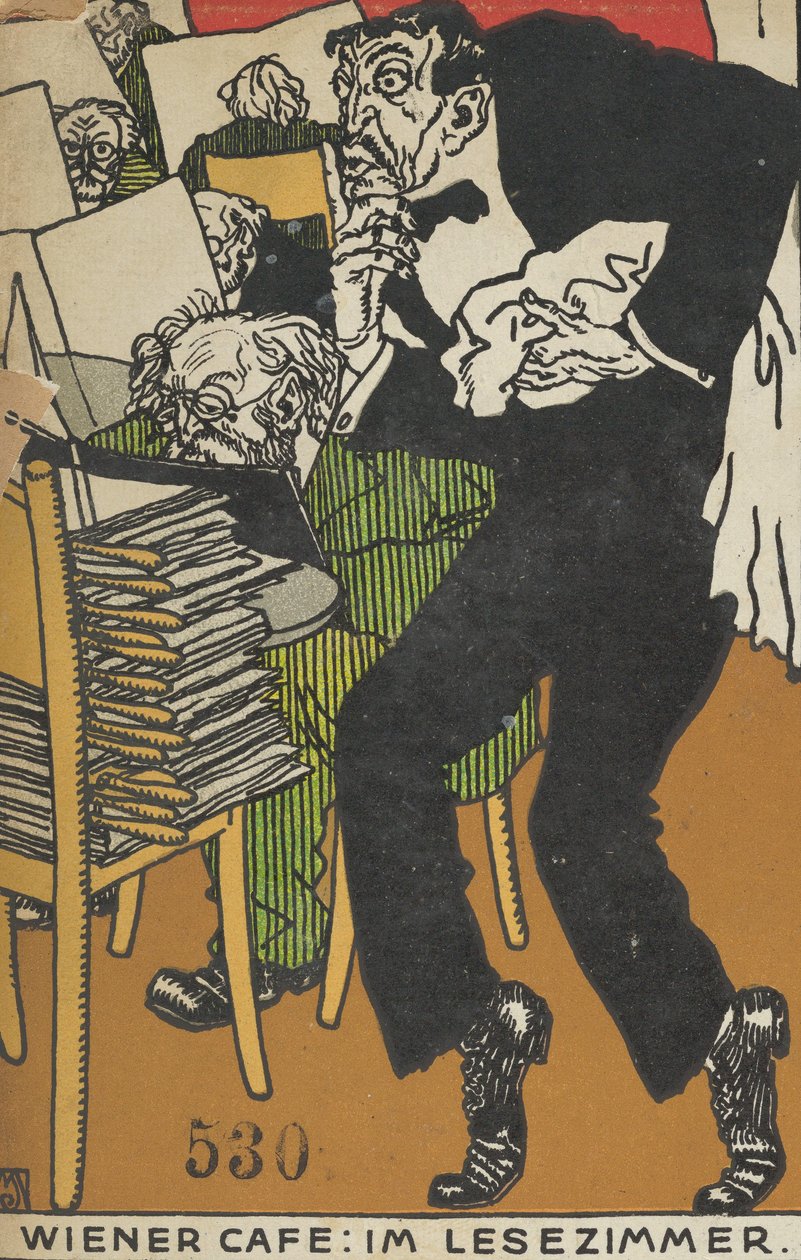 Vídeňská kavárna: V čítárně Wiener Café: Im Lesezimmer, 1911. od Moritz Jung