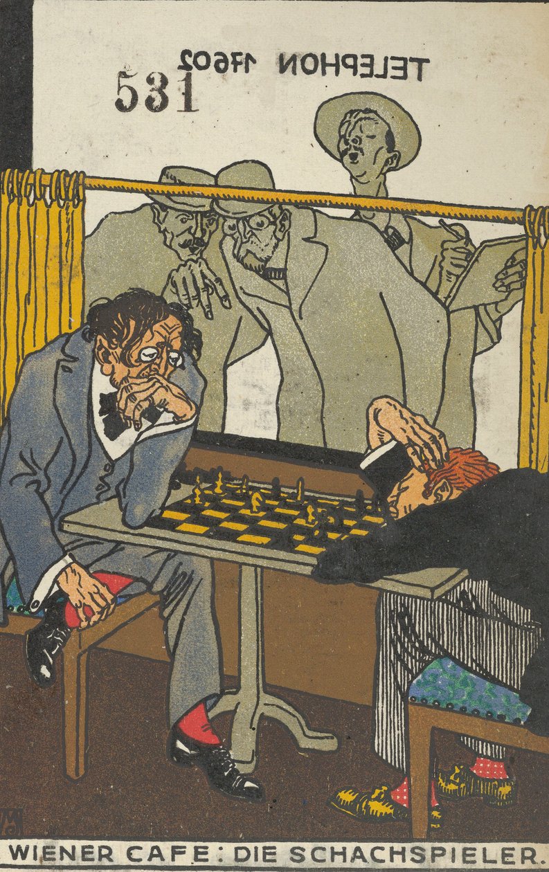 Vídeňská kavárna: The Chess Players Wiener Café: The Chess Players, 1911. od Moritz Jung