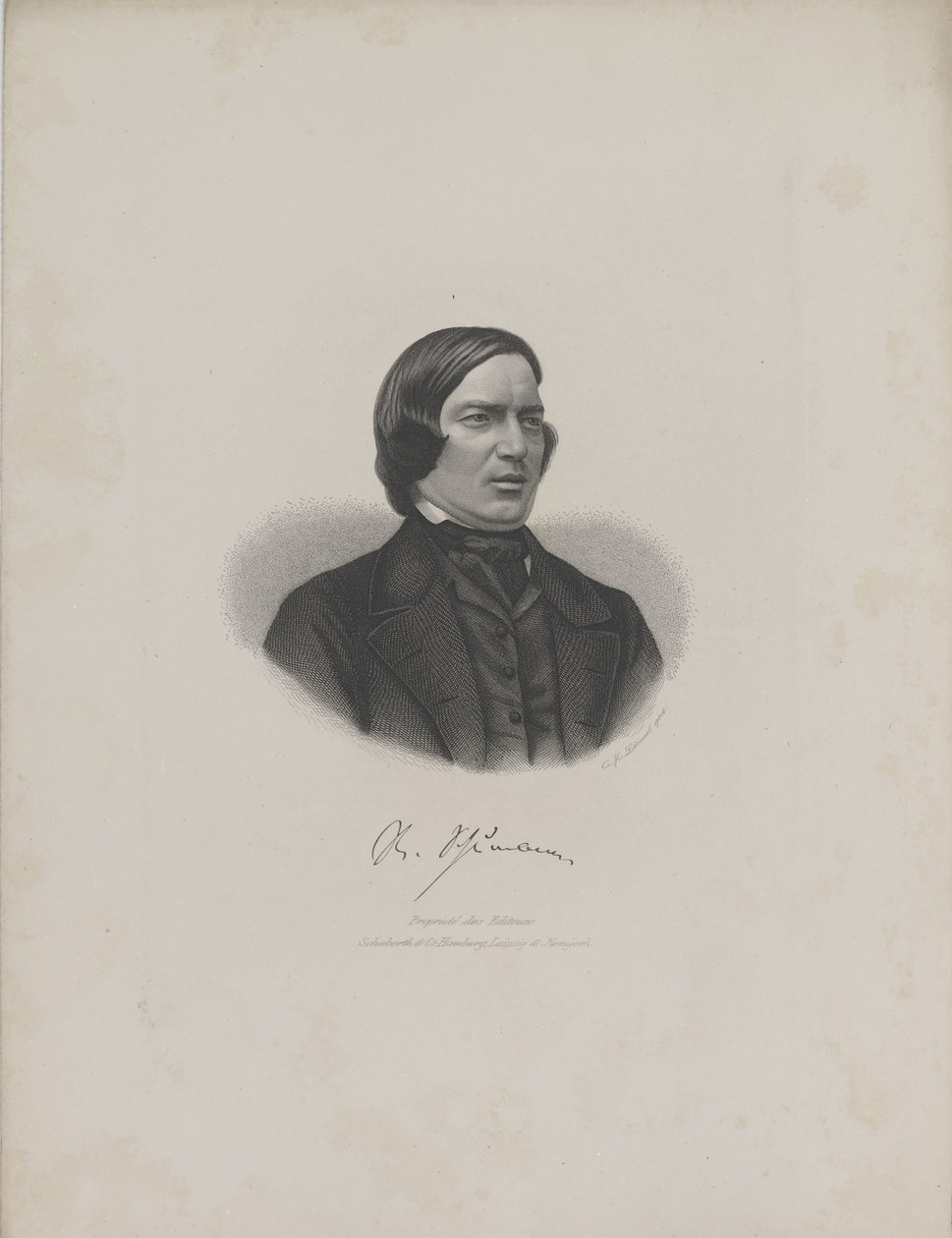 Portrét skladatele Roberta Schumanna 1810-1856, c. 1840. od Moritz Laemmel