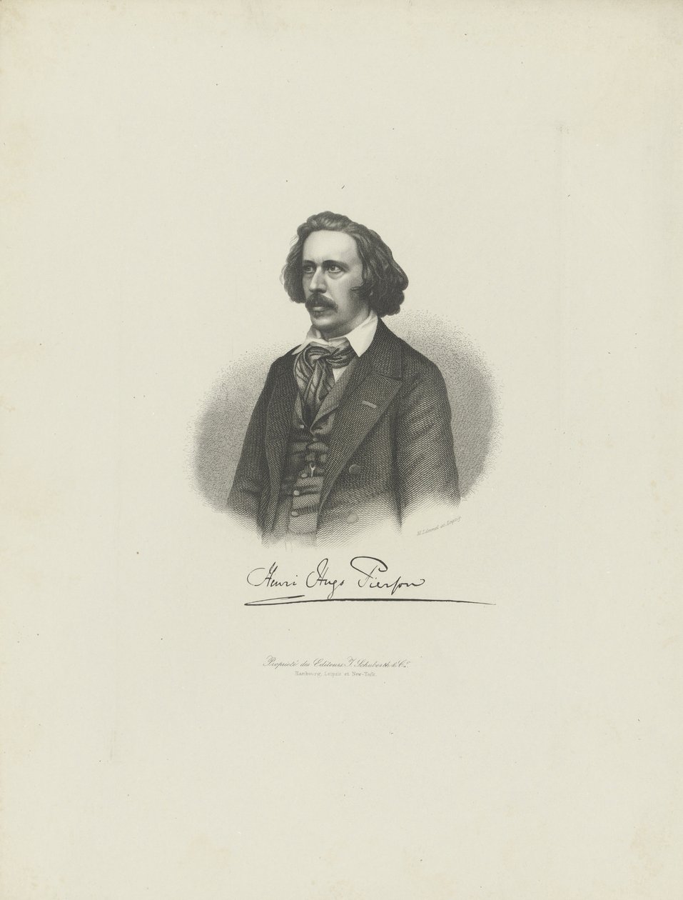Portrét skladatele Henryho Huga Piersona 1815-1873, c. 1850. od Moritz Laemmel