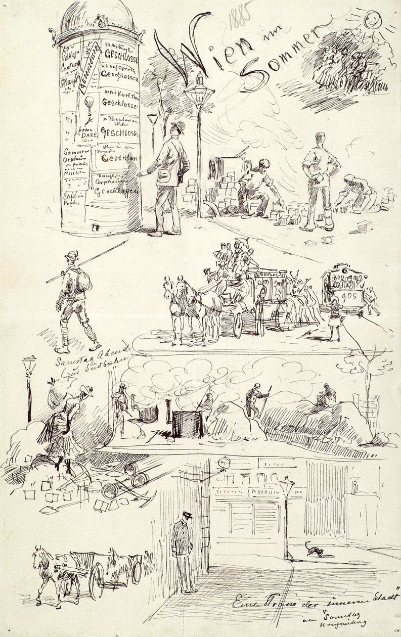 Vídeňské typy 1885 (Vídeň v létě) od Moritz Ledeli