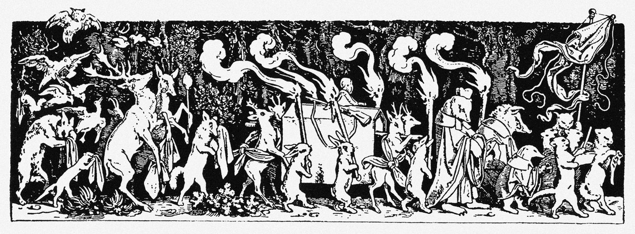 Pohřební průvod lovce Z: Mnichov Bilderbogen č. 44 od Moritz Ludwig von Schwind