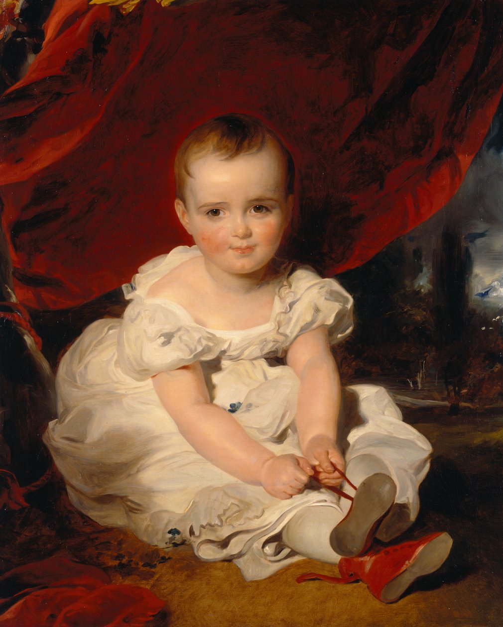 německy: Maria Theresia Isabella, Erzherzogin von Österreich (1816 Wien-1867 Albano), Königin beider Sizilien Maria Theresia Isabella, arcivévodkyně rakouská (1816-1867), královna Dvě Sicílie (1837-1859) od Moritz Michael Daffinger
