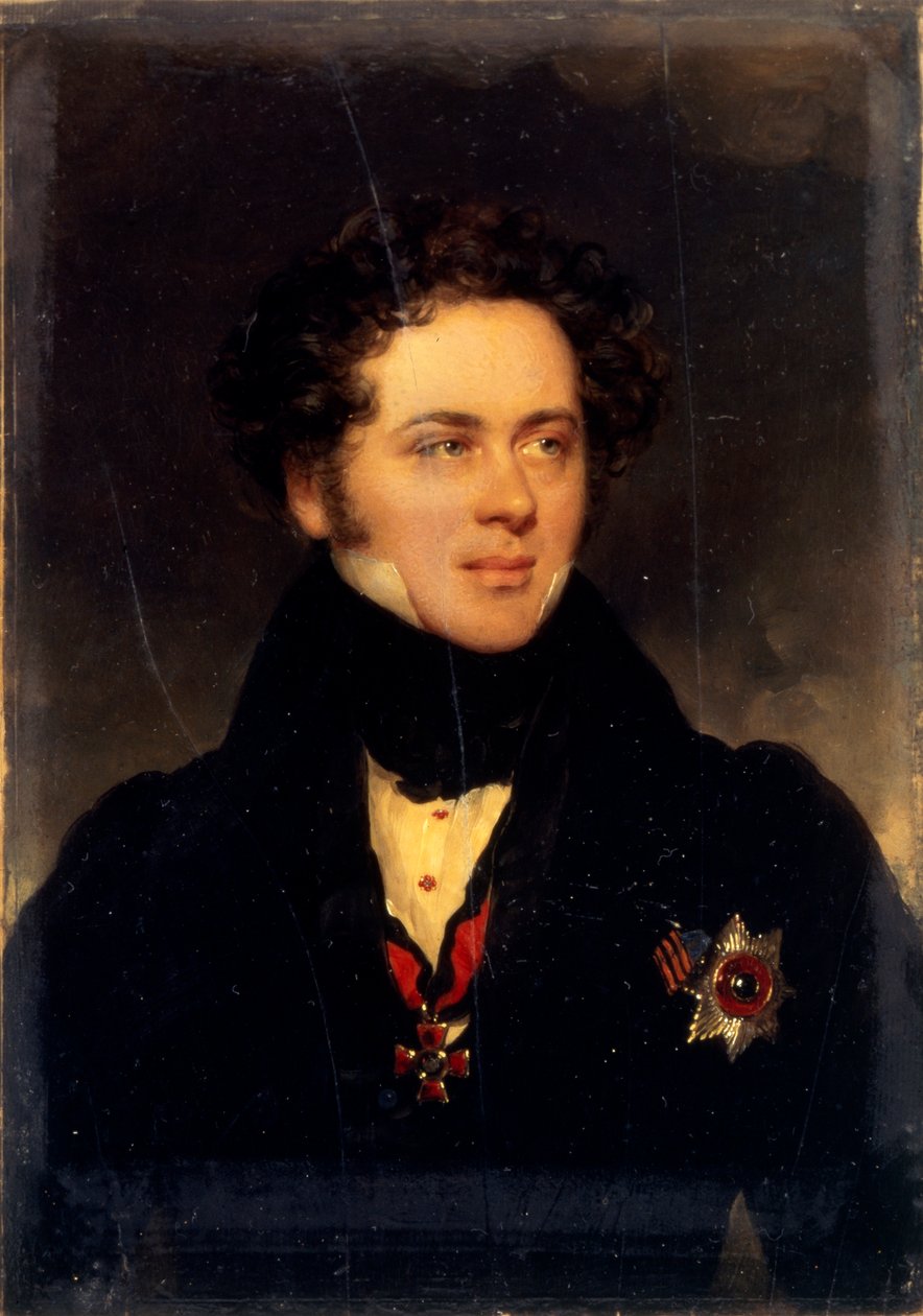 Portrét hraběte Alexey Alexeyevich Perovsky 1787-1837, spisovatel Antony Pogorelsky, 1827 od Moritz Michael Daffinger
