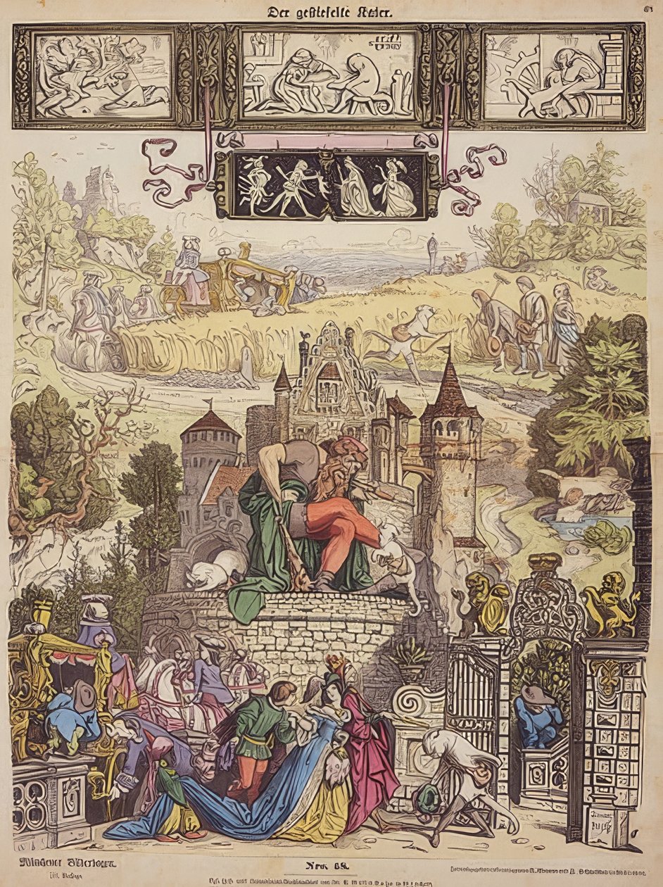 Kocour v botách (obrázkový list Mnichov č.48). 1850 od Moritz Ludwig von Schwind