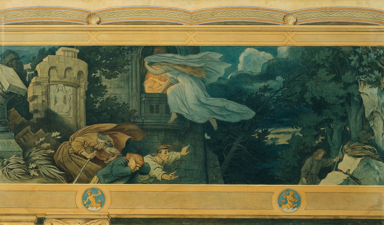 Krásná meluzína: IX. Bolest meluzíniny matky od Moritz Ludwig von Schwind