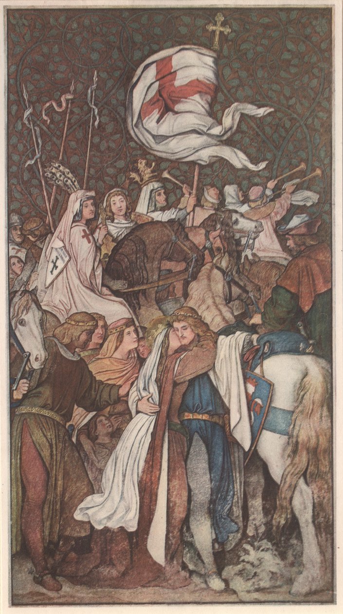 Louis Saint se loučí se svou manželkou Elisabeth od Moritz Ludwig von Schwind