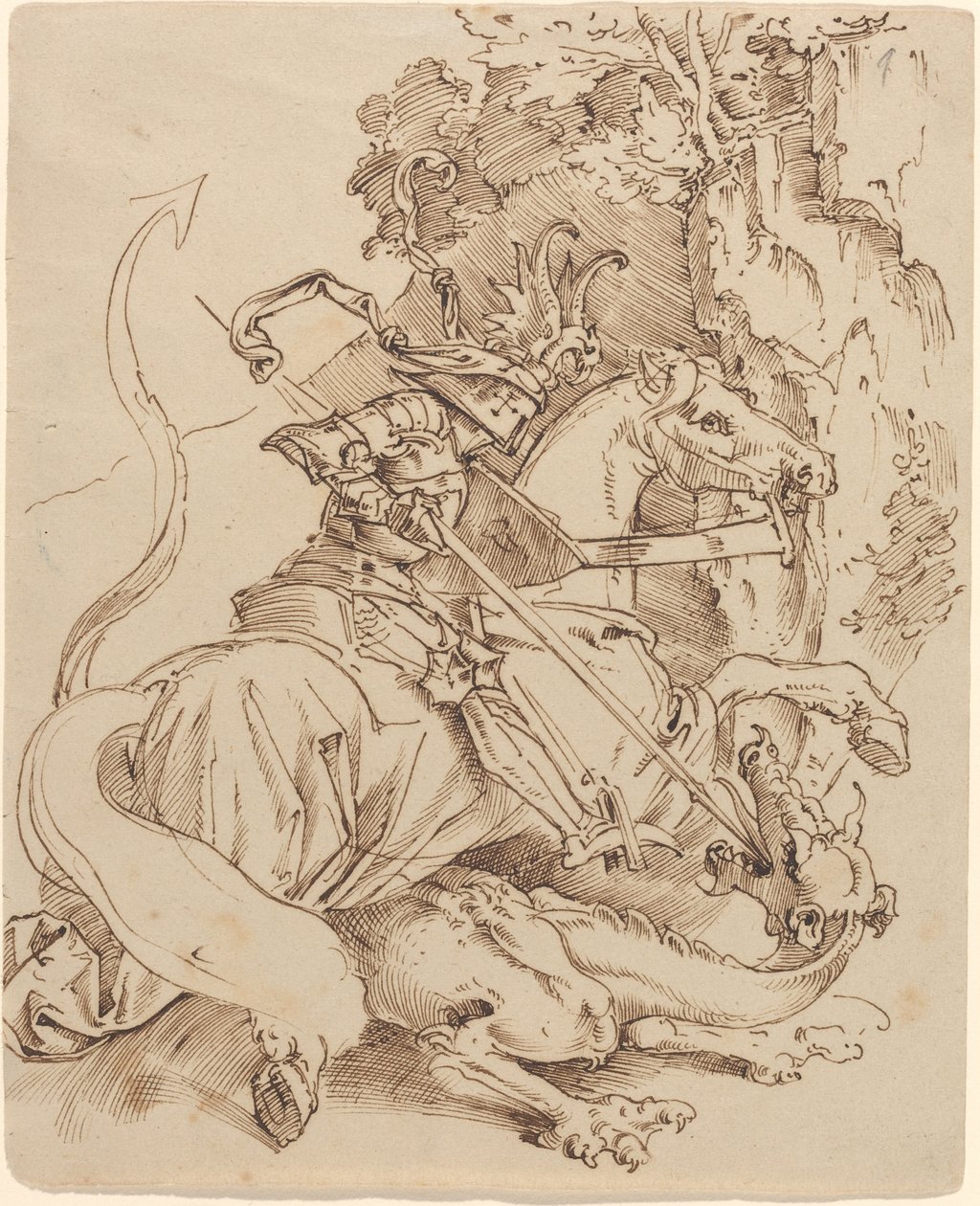 Svatý Jiří a drak od Moritz Ludwig von Schwind