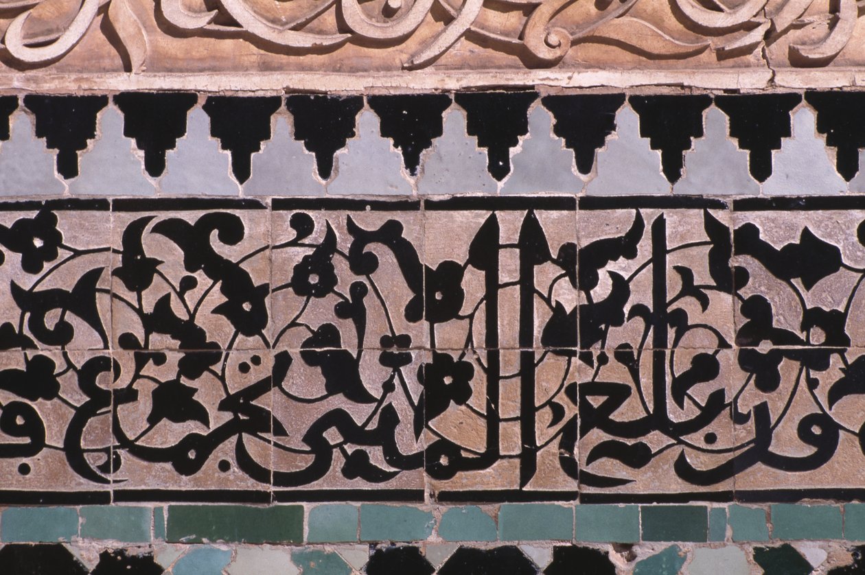 Detail zdi hlavního nádvoří, postaveného Saadiany v roce 1565 (zellij tilework) od Moroccan School