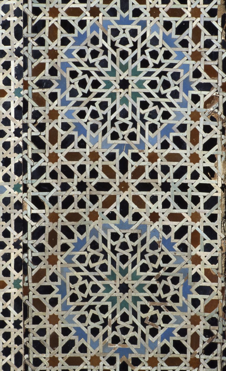 Bou Inania Madrasa, dlaždice zellij, c14th (keramika) od Moroccan School