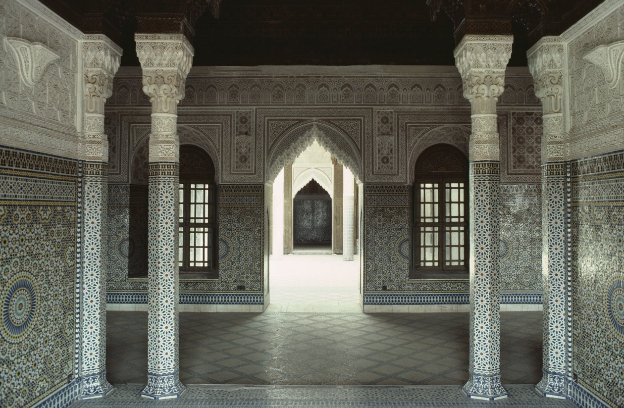 Vnitřní pohled na Kasbah Thamiel glaoui od Moroccan School