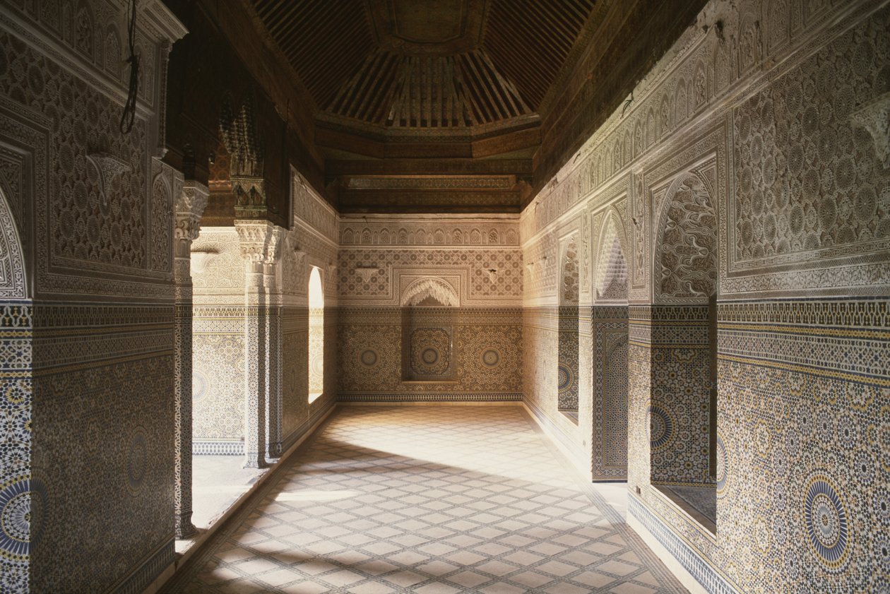 Pohled do interiéru kasby Thamiel glaoui od Moroccan School