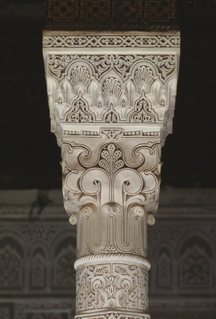 Kasbah Thamiel glaoui, hlavní město (štuk) od Moroccan School